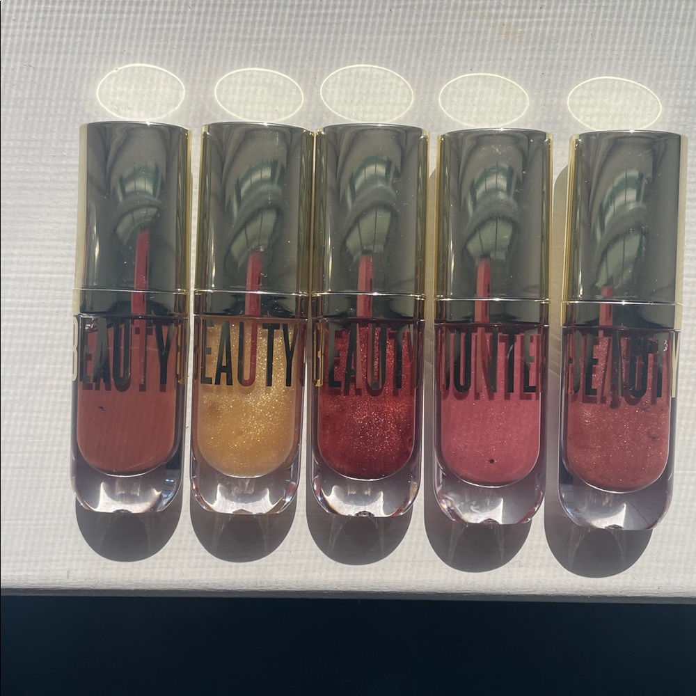 beautycounter Lip Gloss Set - Brown, Gold, Red, Pink, Rose Shimmer